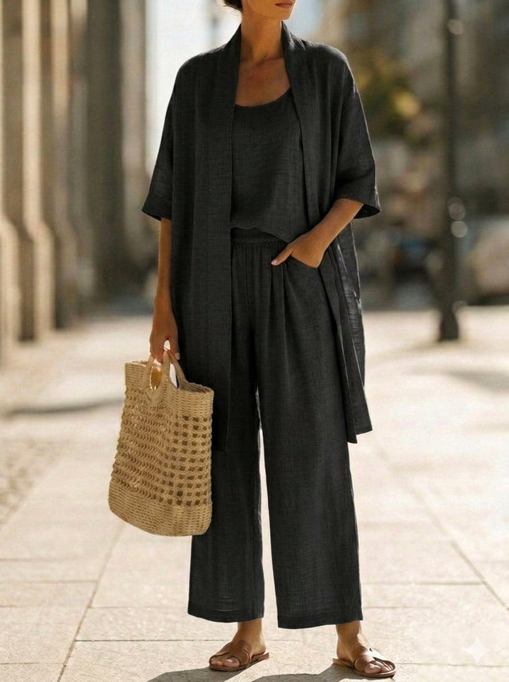 Versatile women's elegant two-piece set, great for various spring & summer occasions.
