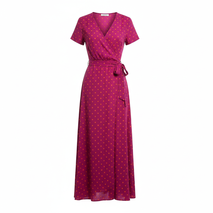 Versatile women's v-neck dress, transitioning easily from casual to formal events.