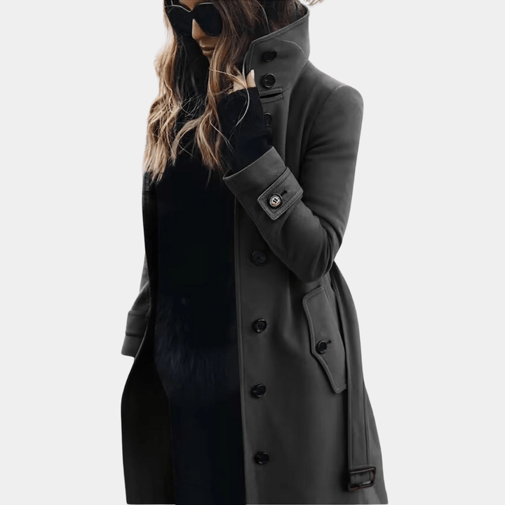 Fashionable women's trench coat in a warm design, perfect seasonal jacket