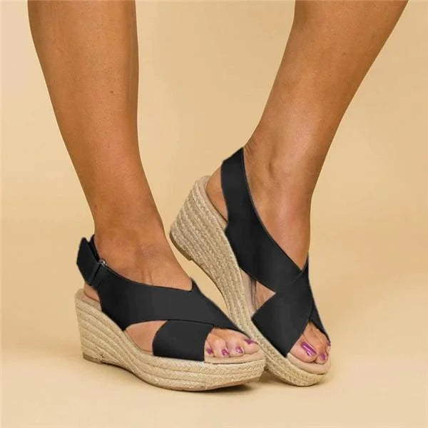 Breathable open toe wedge sandals for women, a must-have summer shoe.
