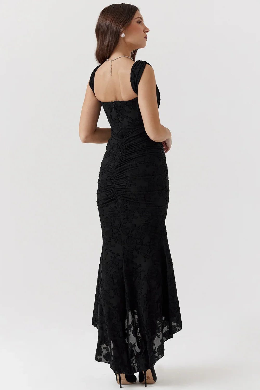 Blue women's party wrap midi dress, ensuring a chic look for any celebration.