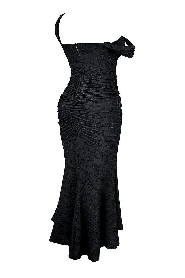 Cream women's midi wrap dress, perfect for weddings, parties, or occasion wear.