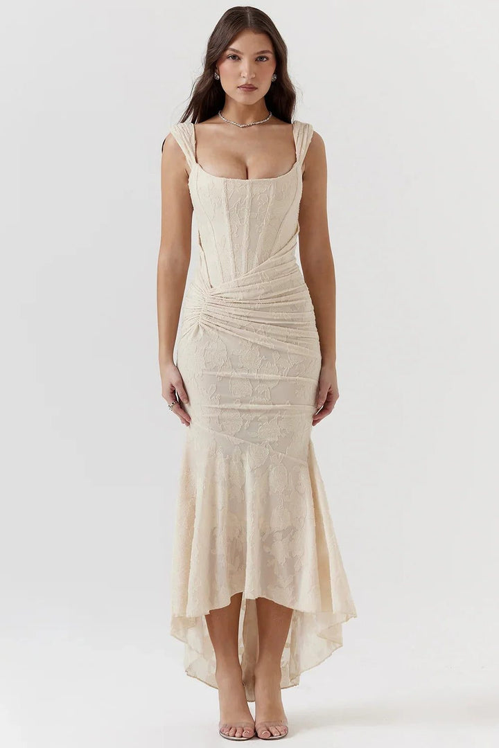 Women's black elegant wrap midi dress, designed for a stunning party look.