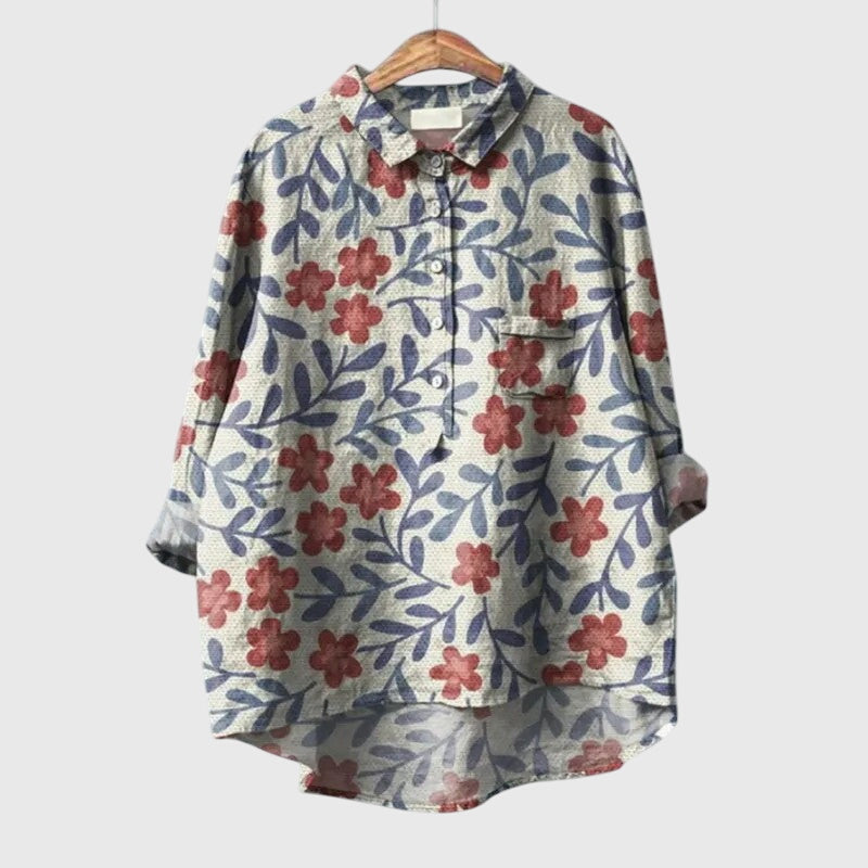 Elegant Elly Blouse, a versatile top for women. Stylish for casual wear or professional office attire.