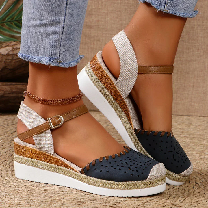 Versatile women's espadrille wedge sandals with ankle strap, ideal for casual or dressy occasions.