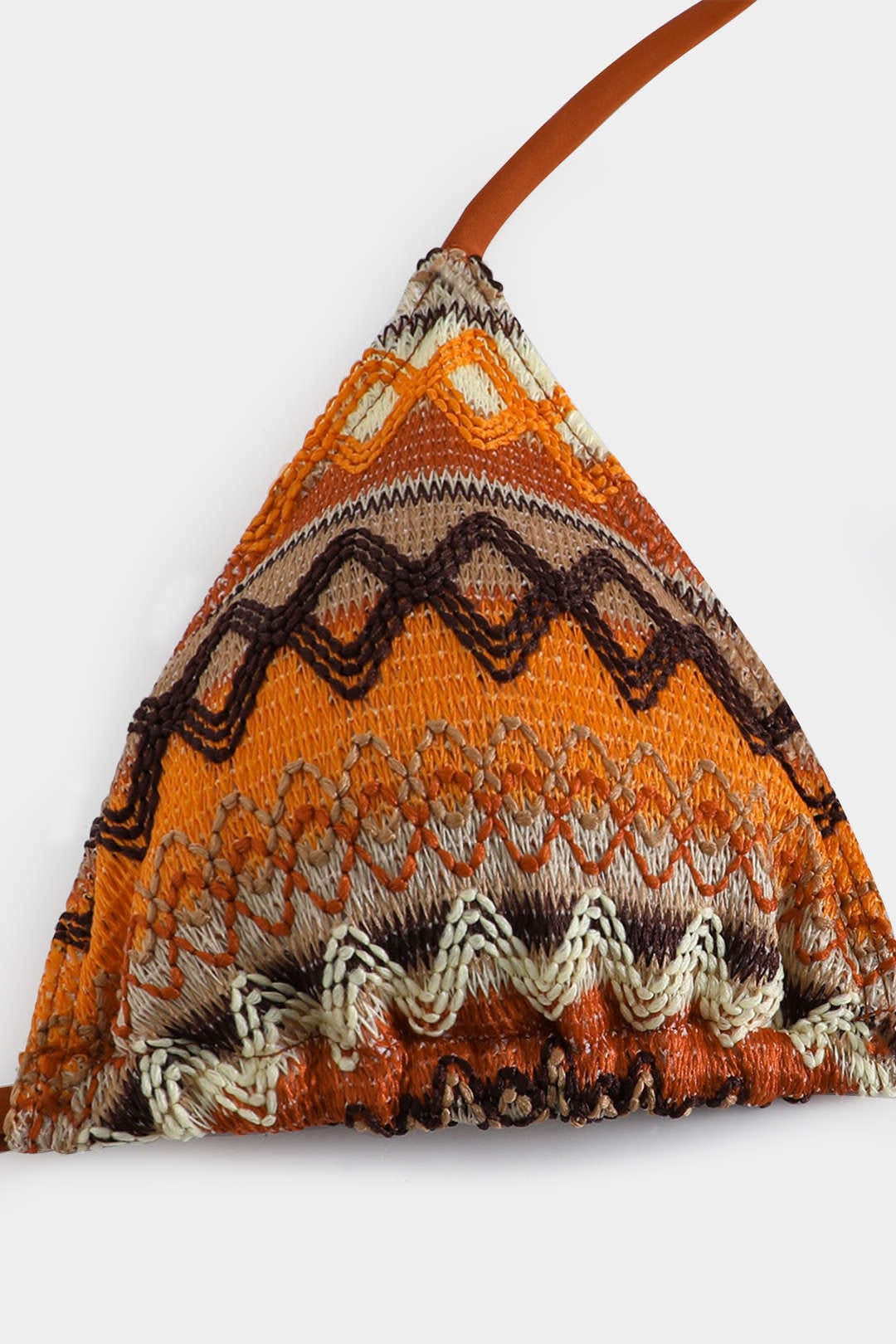 Adjustable women's ethnic pattern triangle bikini top & bottom. Trendy boho swimwear for summer fashion & beach.