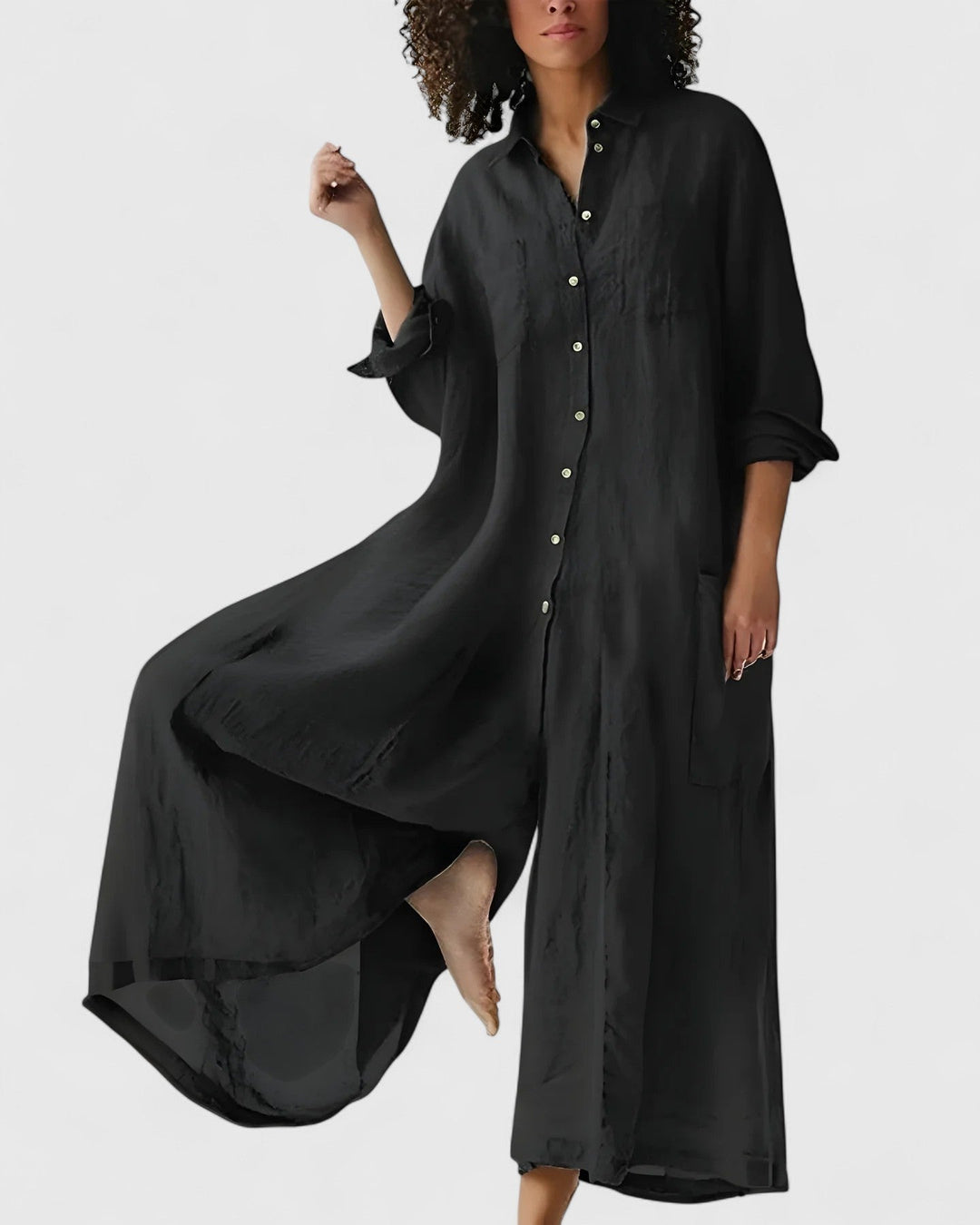 Effortless summer style with this comfortable, wide-leg women's jumpsuit dress for vacation.