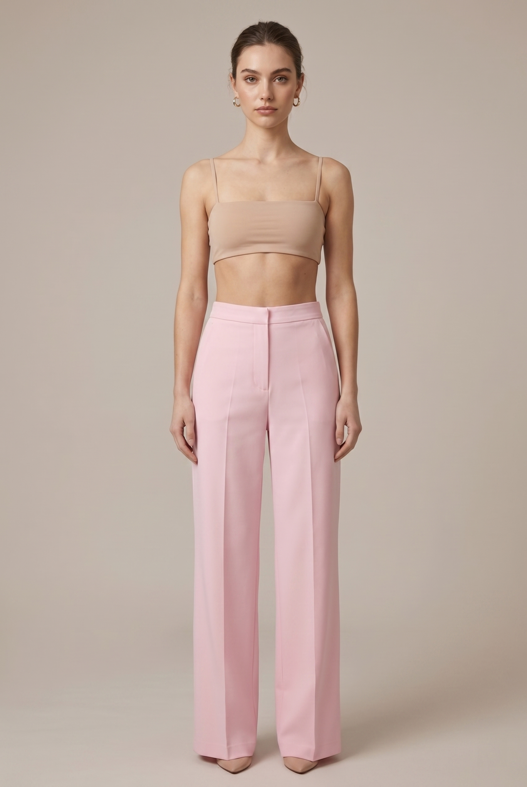 Stylish women's feather trim blazer & tailored straight leg trousers. Versatile for evening or workwear.