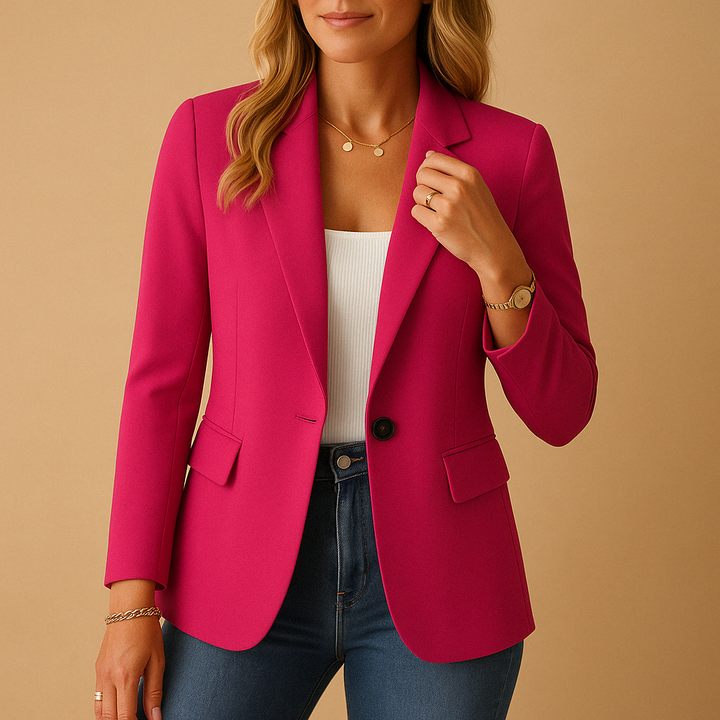 Versatile tailored blazer jacket for women, ideal for summer style & professional outfits.