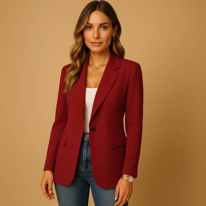 Chic fitted women's blazer jacket, great for workwear, smart casual, or elegant events.