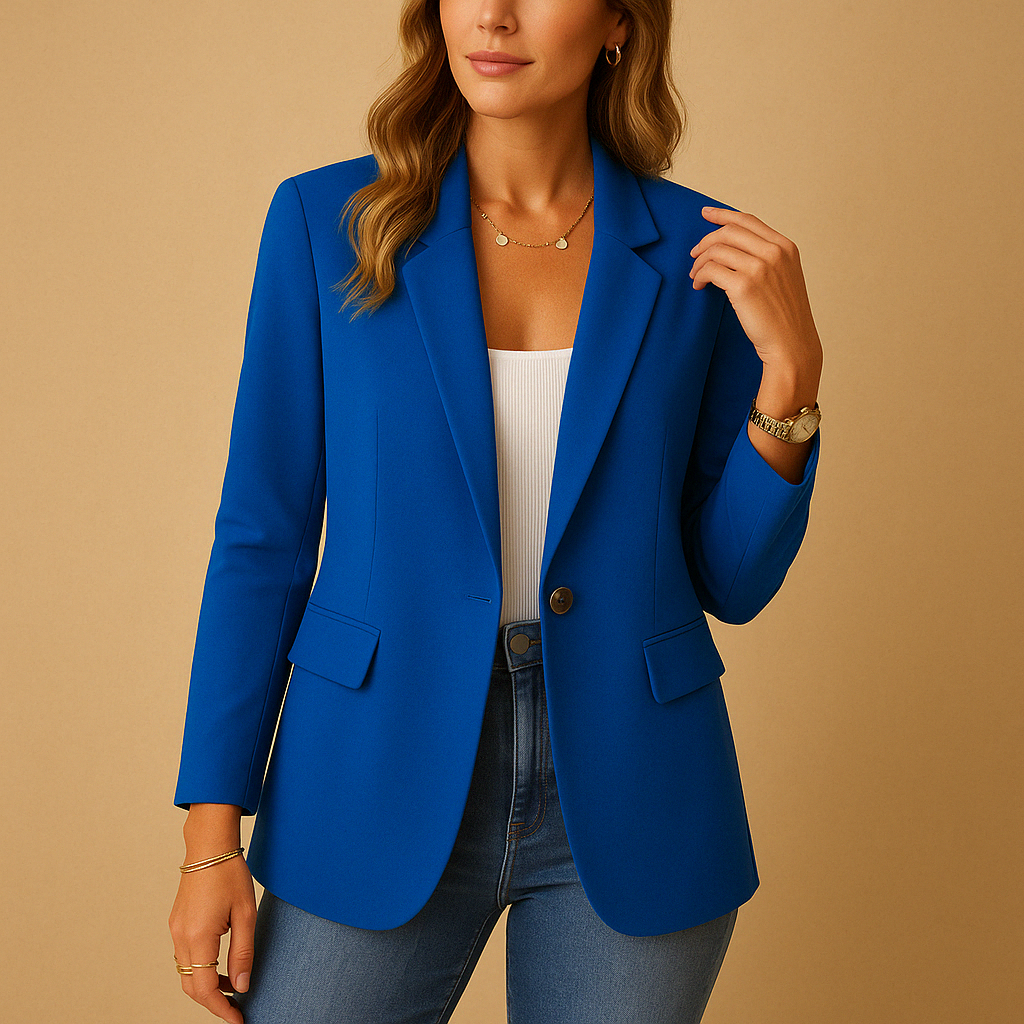 Summer style tailored blazer jacket for women, a fitted and versatile addition to workwear.