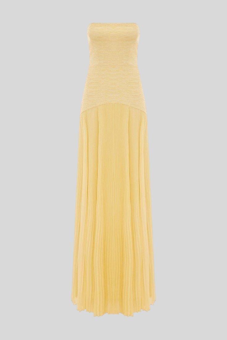Romantic style women's maxi dress. Flowy fabric & elegant front slit. Ideal for summer and evening wear.