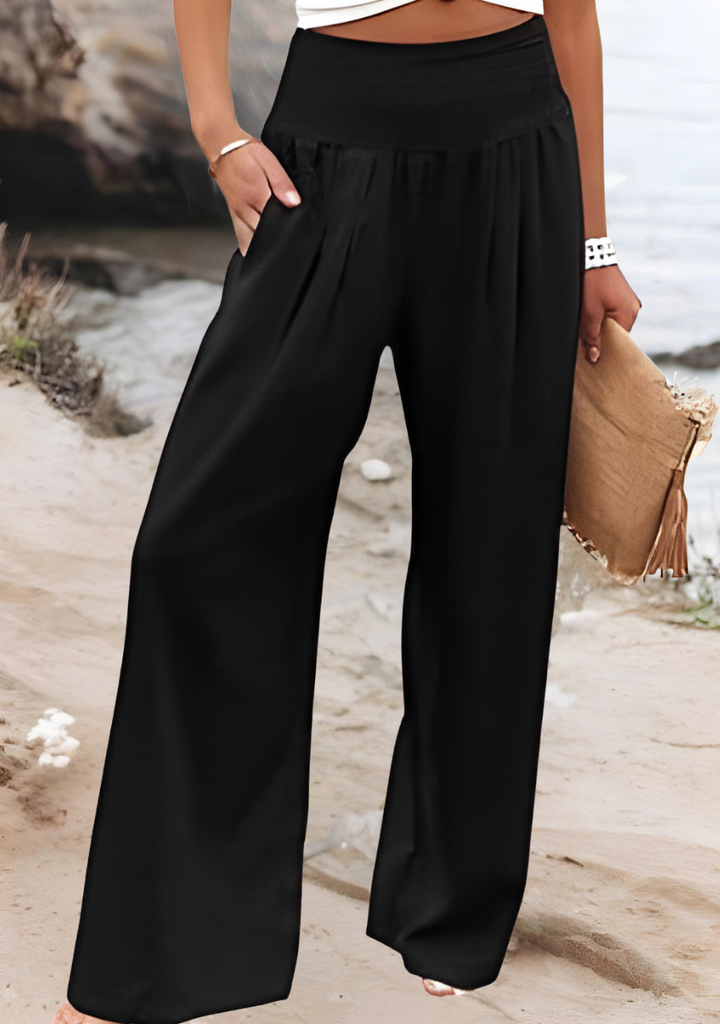 Lightweight and breathable summer fashion: flowy wide-leg casual pants for women