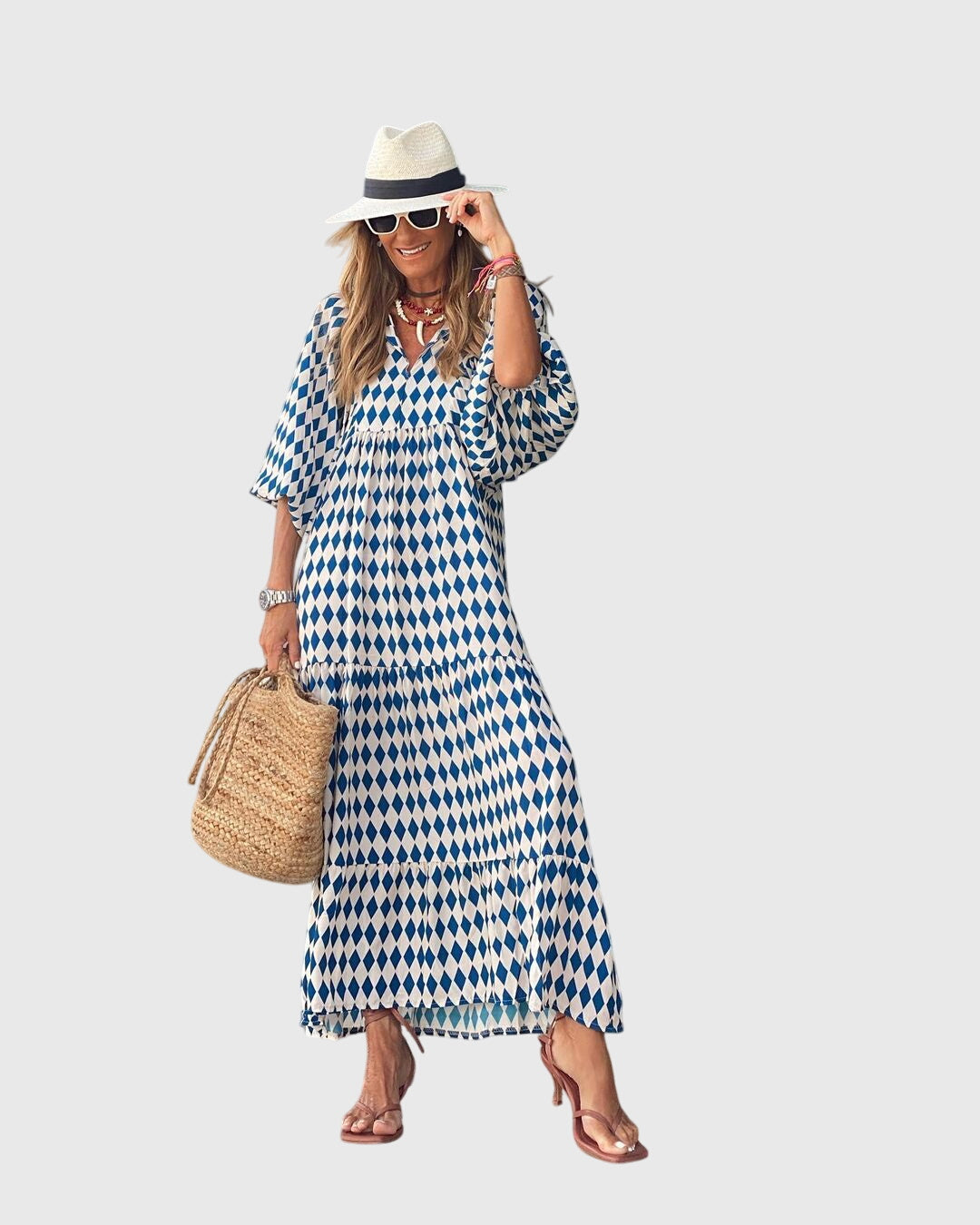 Versatile women's boho maxi dress. Flowy design for effortless comfort & summer fashion.