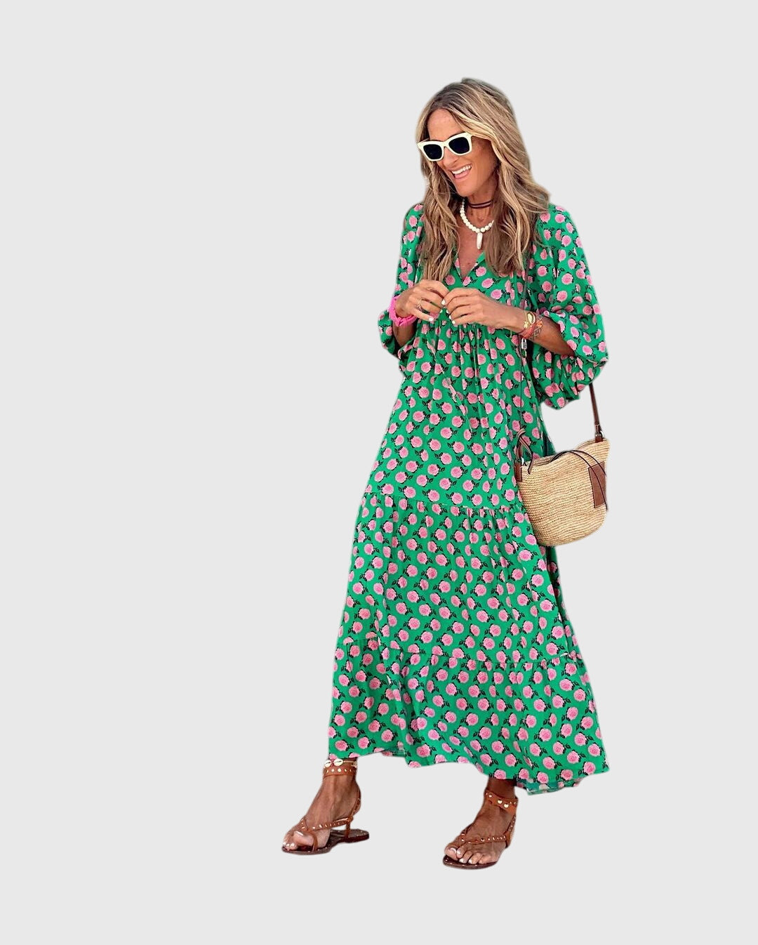 Effortless women's maxi dress. Flowy design ensures comfort & style for casual or elegant summer fashion.