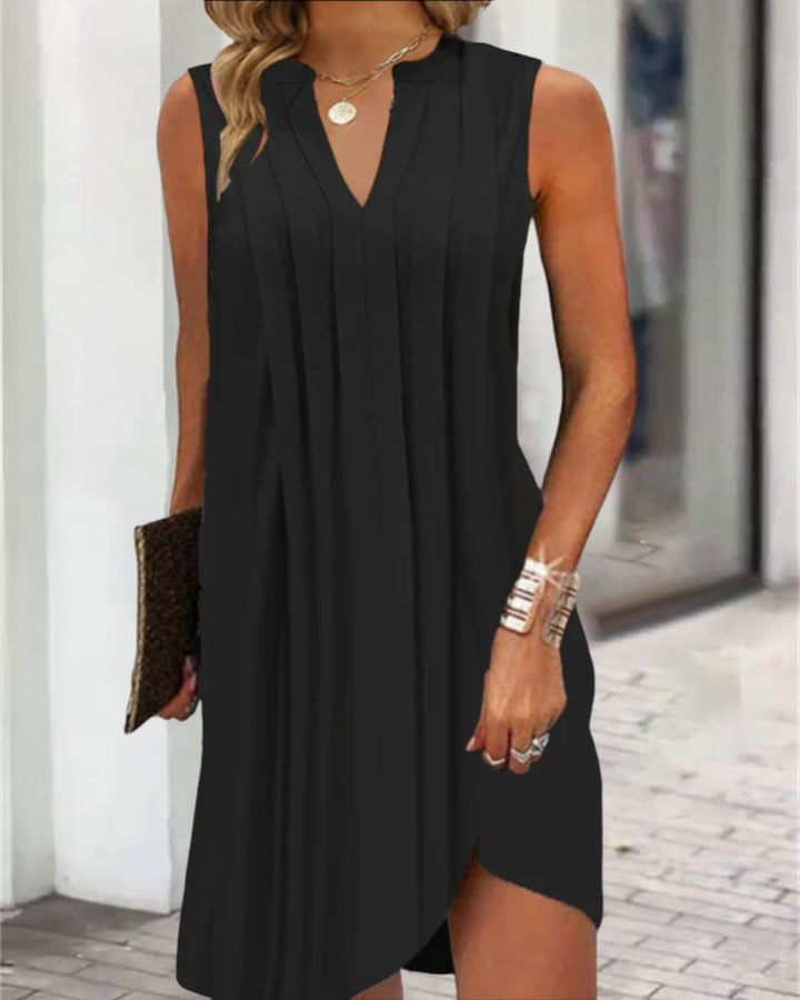 Stylish women's summer dress, sleeveless and lightweight, offering comfortable, flowy elegance.