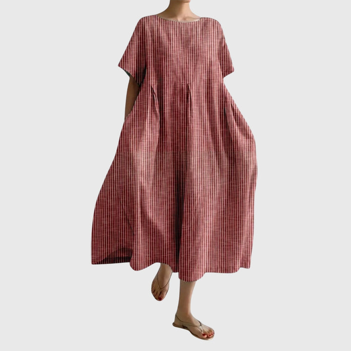 Women's flowy striped long casual maxi dress. Perfect for effortless summer style & everyday fashion.