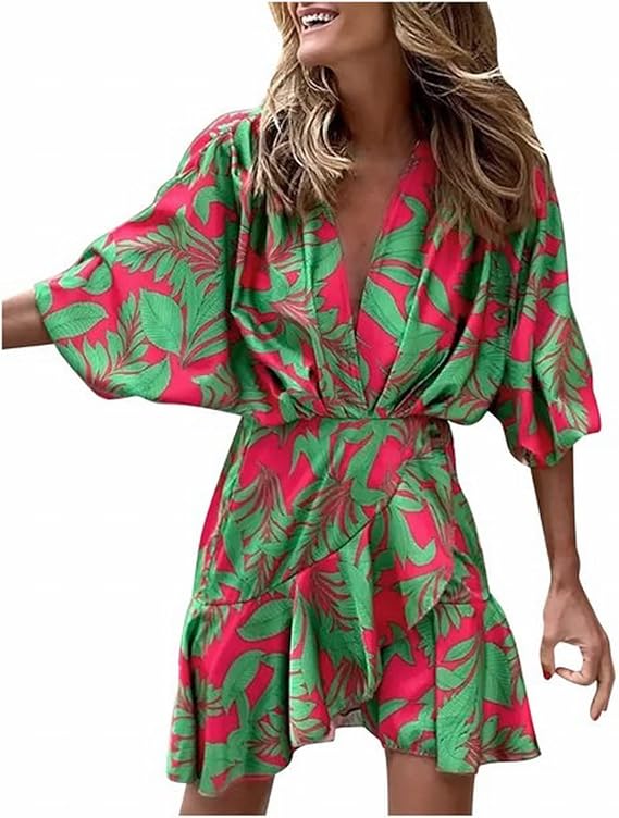 Women's flowy tiered ruffled boho maxi dress, perfect for summer casual or elegant wear.