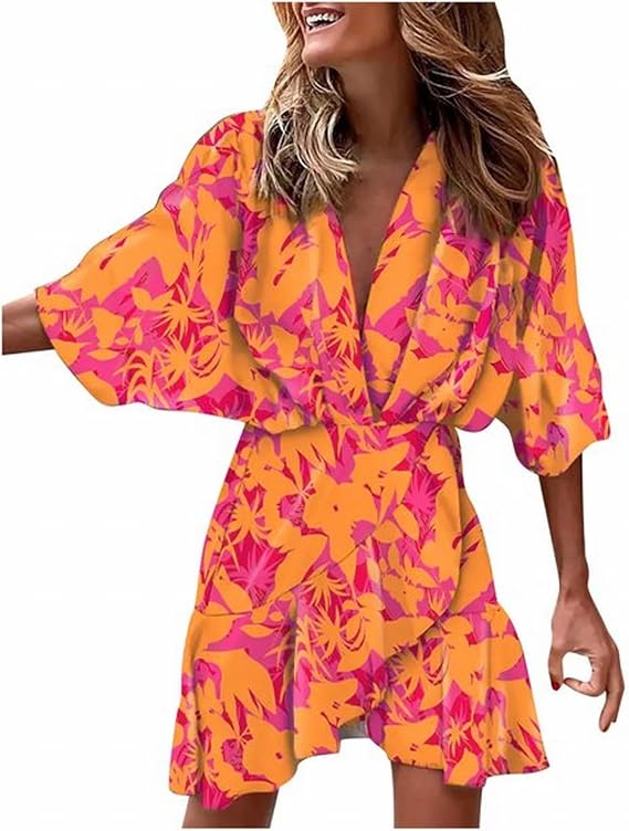 Elegant women's bohemian maxi dress featuring flowy tiered ruffles, ideal for summer comfort.