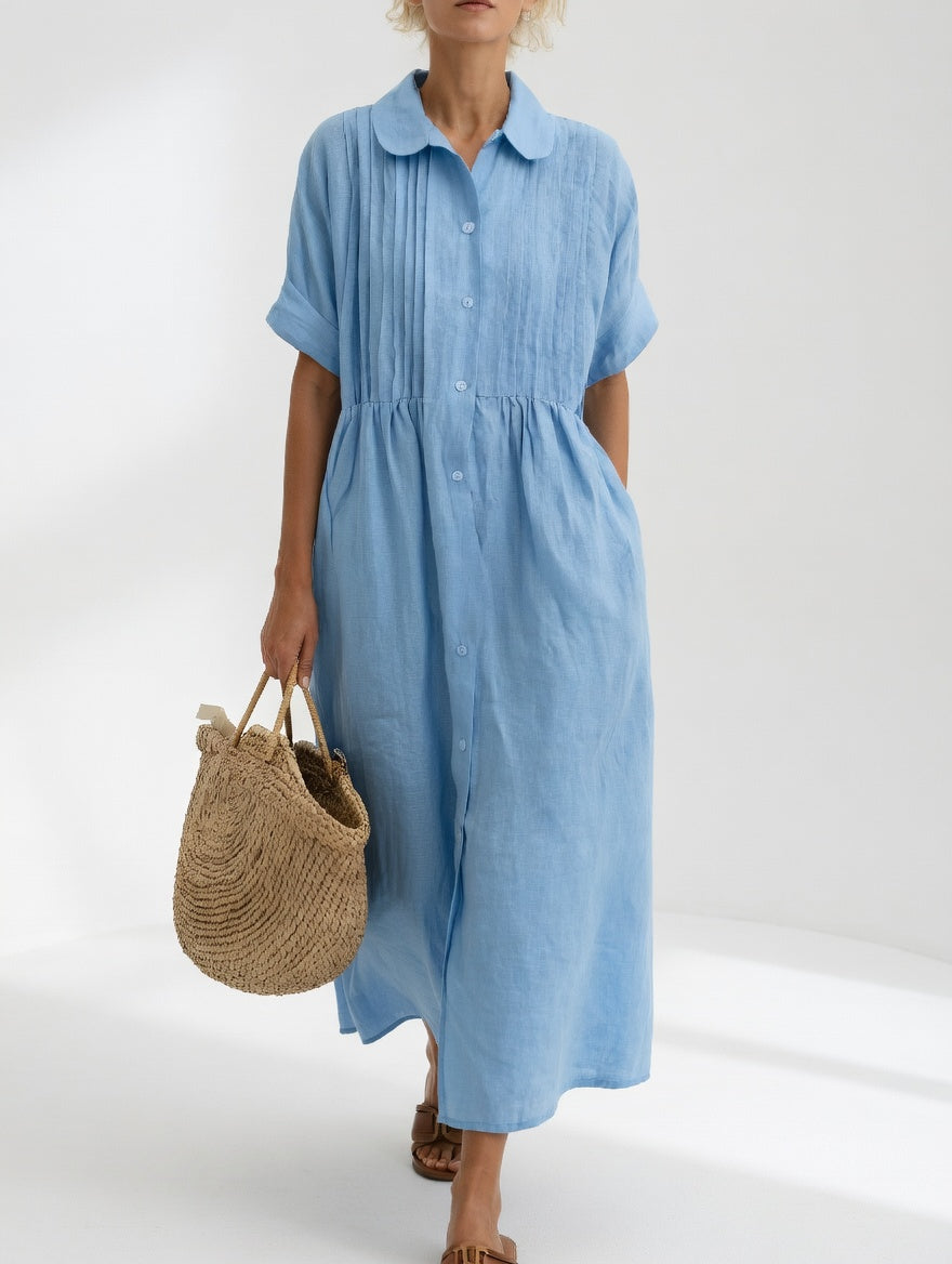 Flowy women's summer day dress, ideal for vacation wear & effortless style.