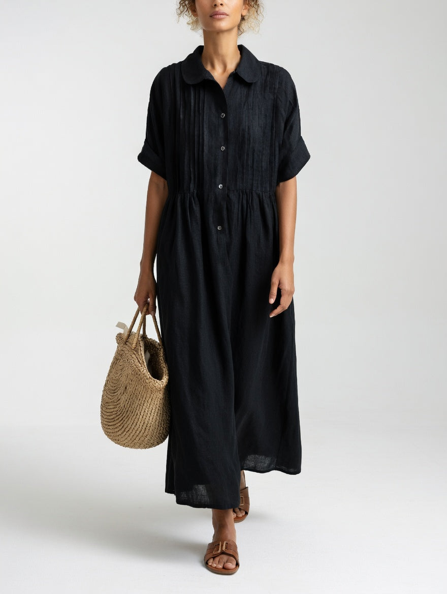 Effortless women's summer dress, a fluid shirt dress design for ultimate comfort & style.