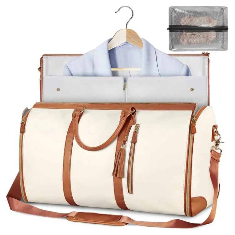 Compact, foldable women's carry-on bag for easy storage. Perfect for saving space on travel & vacation.