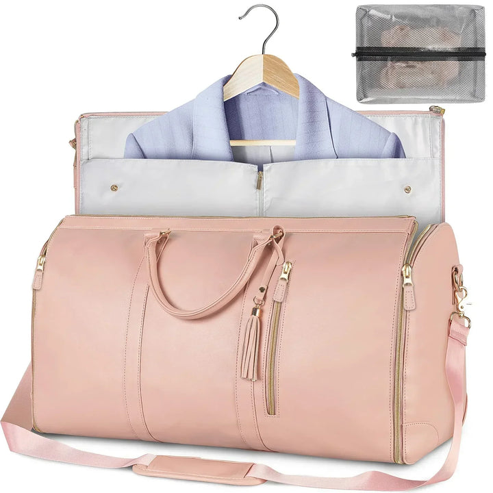 Spacious multi-compartment women's travel bag with smart organization for efficient and tidy packing.
