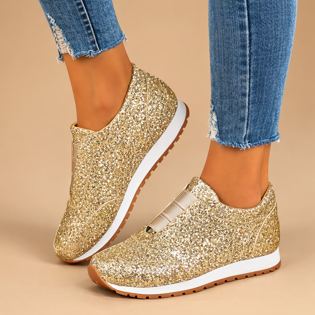 Sparkle shoes for women: comfortable slip-on sneakers with eye-catching glitter.