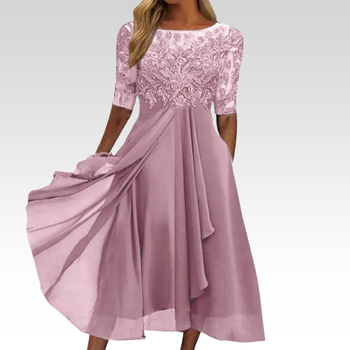 Stunning blue women's maxi evening dress, an elegant long formal gown ideal for parties or as a wedding guest.