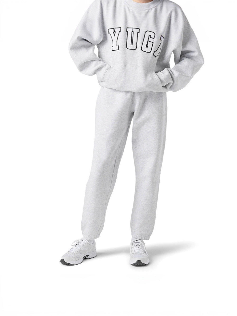 Soft and comfortable women's yoga hoodie showcasing a fashionable, modern print design.