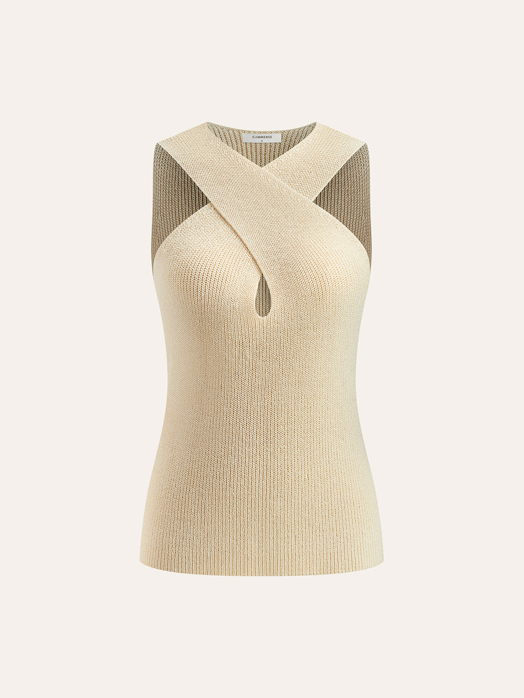 Versatile women's fashion top: a chic halter and cross over design for elegant warm weather apparel.