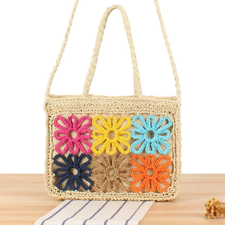 Vibrant floral patterned handcrafted tote bag for women, a stylish and versatile accessory perfect for summer.