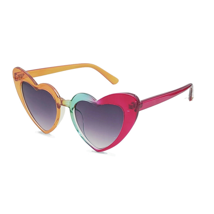 Women's stylish heart sunglasses, an iconic fashion statement. Offers full UV protection for eye safety.