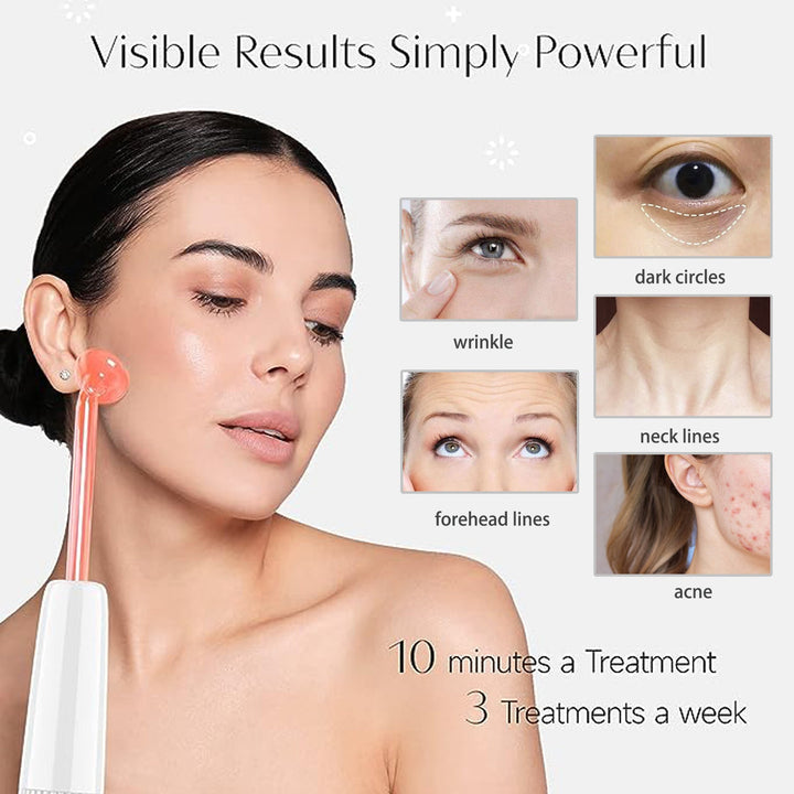 Women's anti-aging high-frequency device for reducing wrinkles, treating acne, and promoting healthy hair.