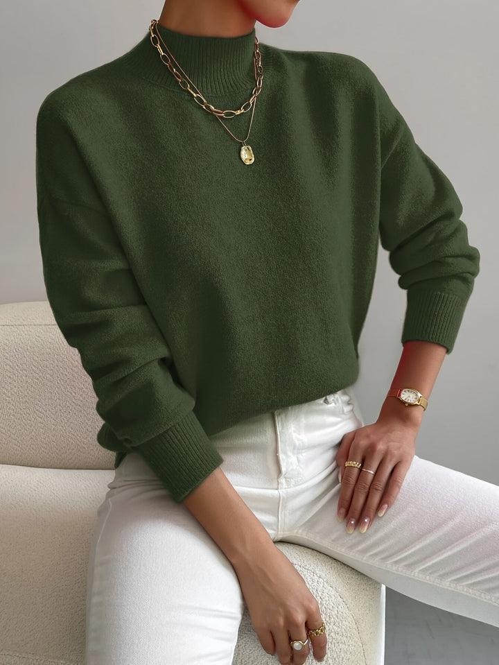 Stylish grey pullover sweater for women, ideal for casual autumn wear