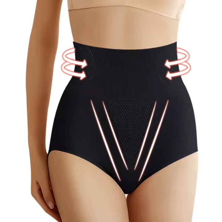 Women's high-waist firm tummy control shaping underwear, seamless design for a smooth silhouette.