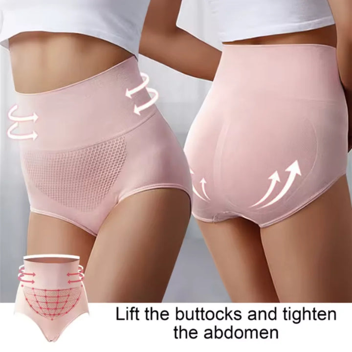 Elegant women's high-waist firm tummy control briefs, seamless and comfortable for everyday shaping.