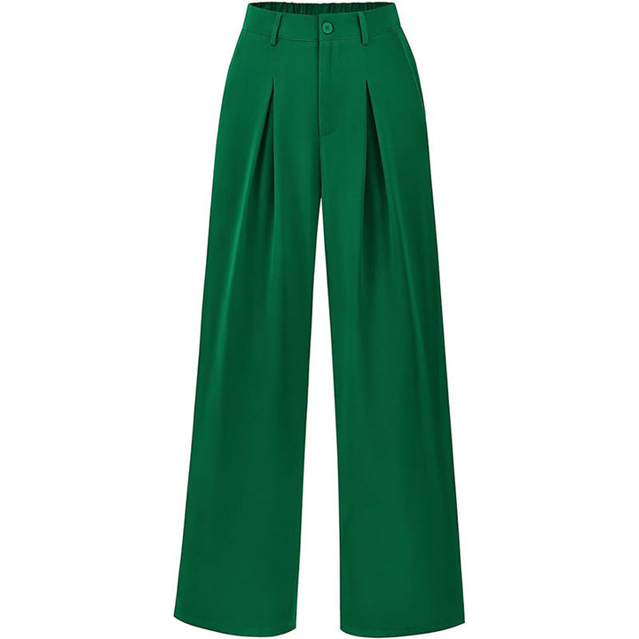 Women's high waist pleated wide leg trousers, elegant and modern. Perfect fashion bottoms.