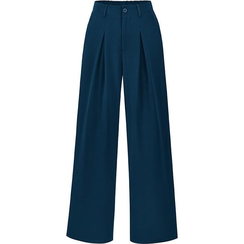Women's comfortable wide leg pants, high waist and pleated for a modern, flattering silhouette.
