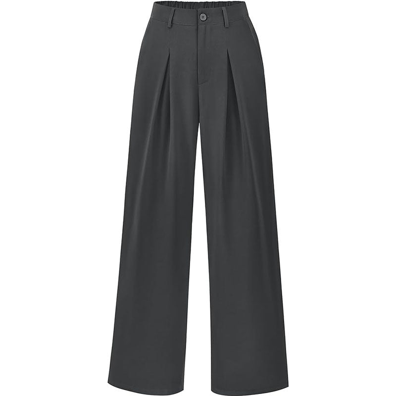 Stylish workwear: women's high waist pleated wide leg trousers in a sophisticated cut.