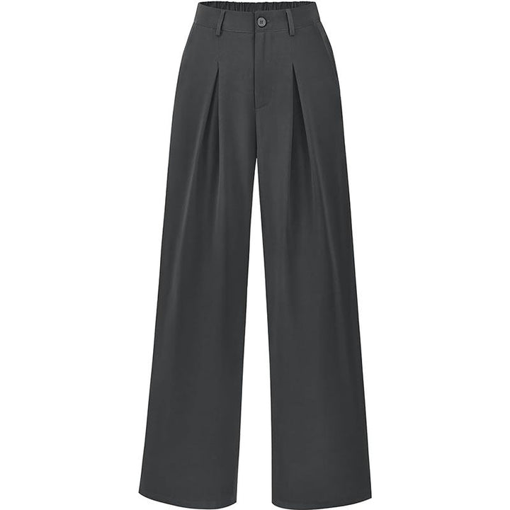 Stylish workwear: women's high waist pleated wide leg trousers in a sophisticated cut.
