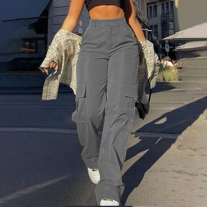 Versatile women's high-waist cargo pants, ideal for casual wear, work, and urban adventures.