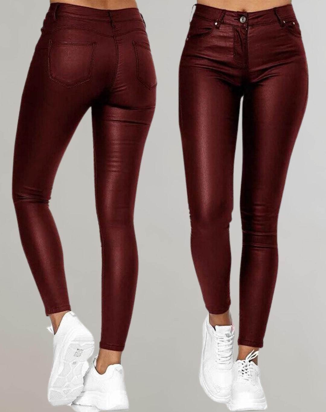 Comfortable women's high waist skinny pants, ideal for casual daytime outfits or chic evening wear. Slimming fit.