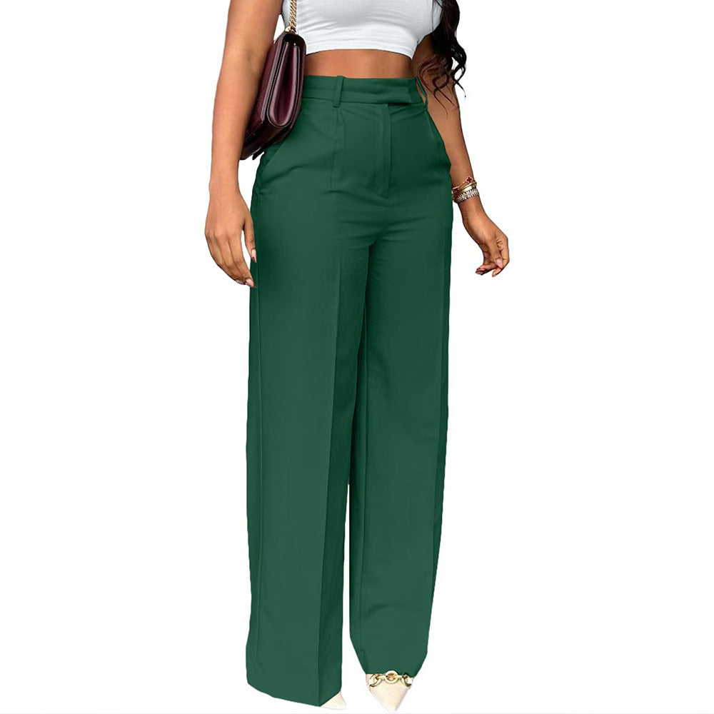 Premium tailored women's pants with a high waist and flowy wide leg, enhancing any wardrobe.