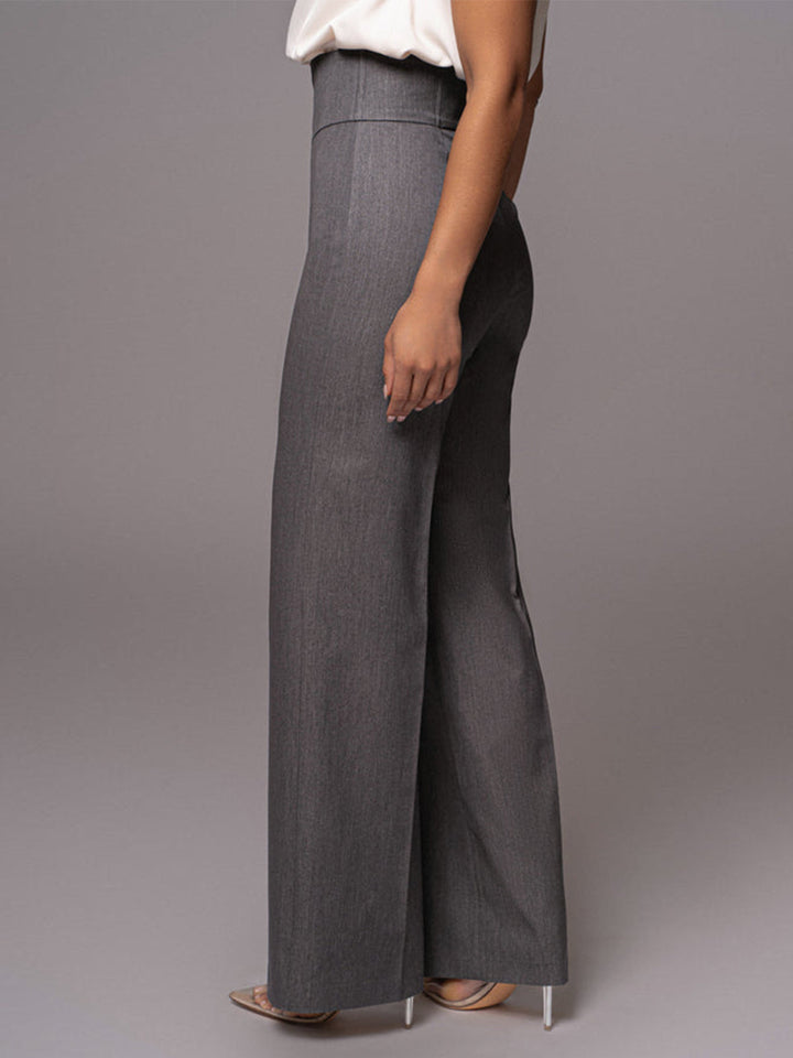 Elegant high waist wide leg trousers for women, ideal as workwear bottoms or chic everyday style.