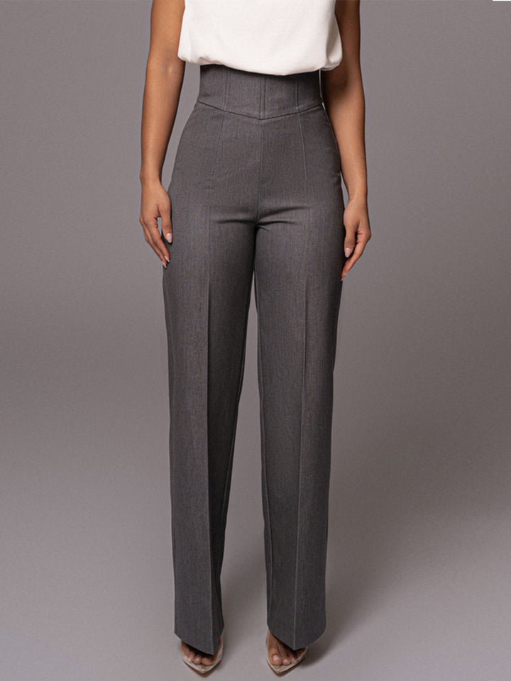 Classic fit tailored wide leg pants for women, offering effortless style and comfort for any occasion.