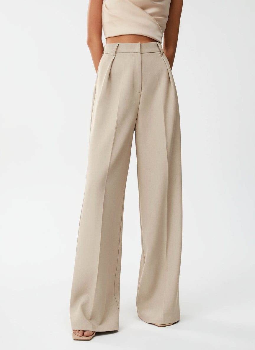 Sophisticated women's wide-leg trousers, high-waist design for a modern look.