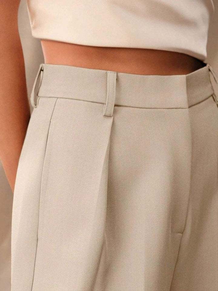 Women's tailored high-waist wide-leg pants, perfect for versatile style.