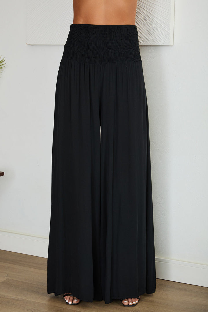 Italian fashion women's high-waist wide leg trousers, perfect for versatile wear.