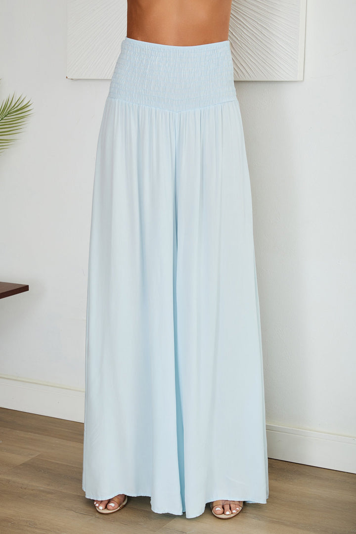 Comfortable pull-on wide leg trousers, women's high-waist, versatile fashion.